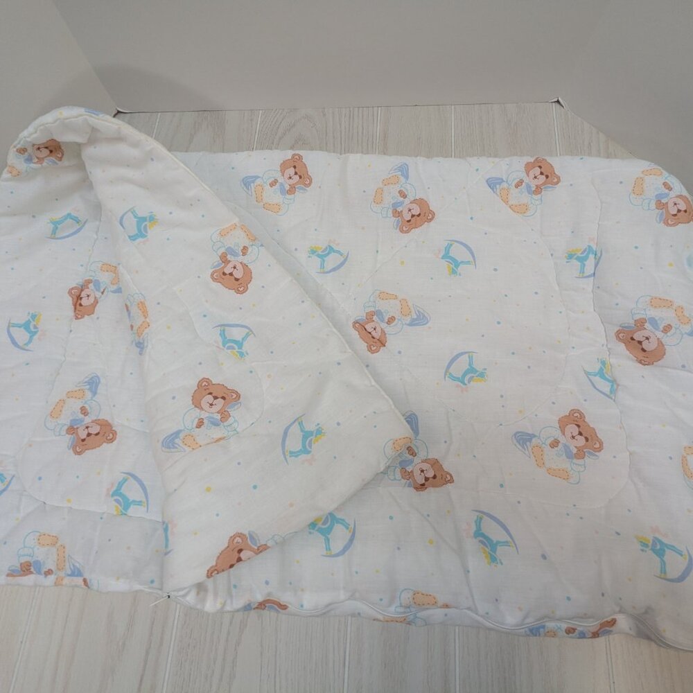 Belk Stores teddy bears rocking horses Vintage zippered Baby Blanket